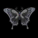 Blue Crystal Heart Butterfly Iron On Rhinestone Hotfix Bling Design